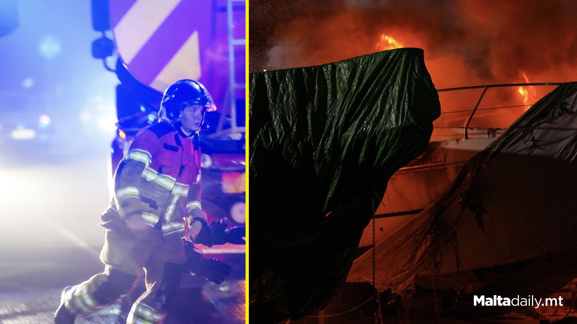 CPM shutdown Industrial Fire at Birżebbuġa Boatyard