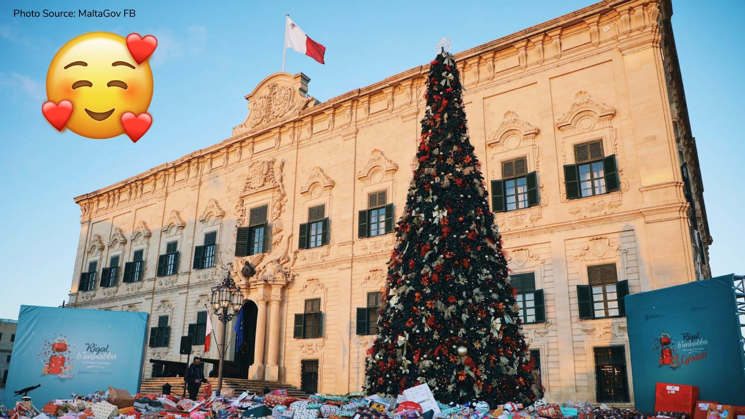 Castille christmas tree flooded with gifts for children in need