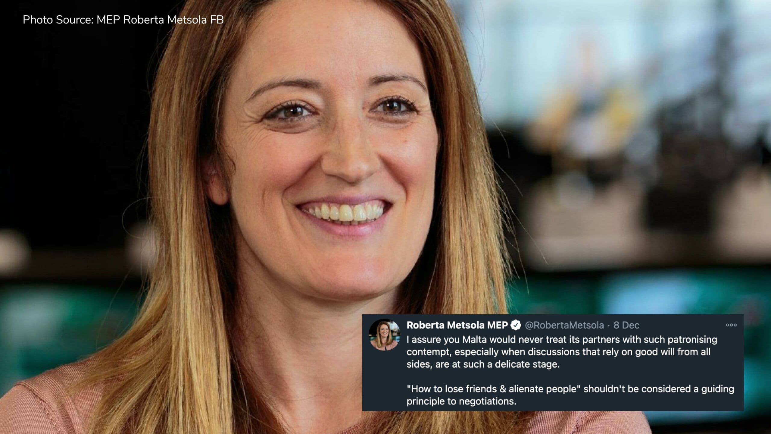 MEP Roberta Metsola answers UK Parliament member Daniel Kawczynski