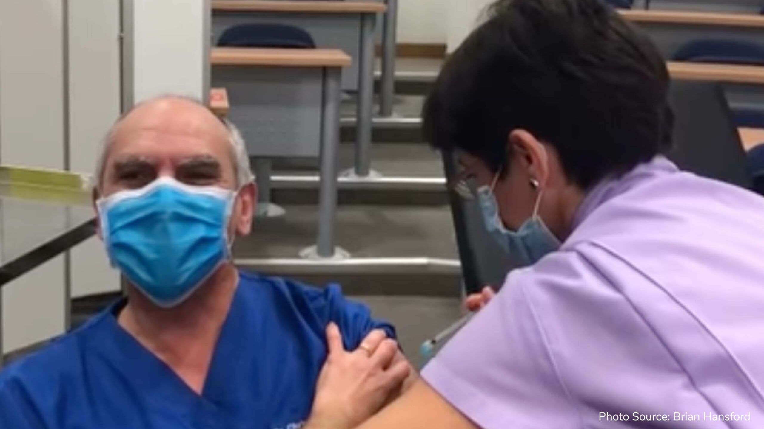 Virologist Chris Barbara, “didn’t feel anything” as he got vaccinated for COVID-19