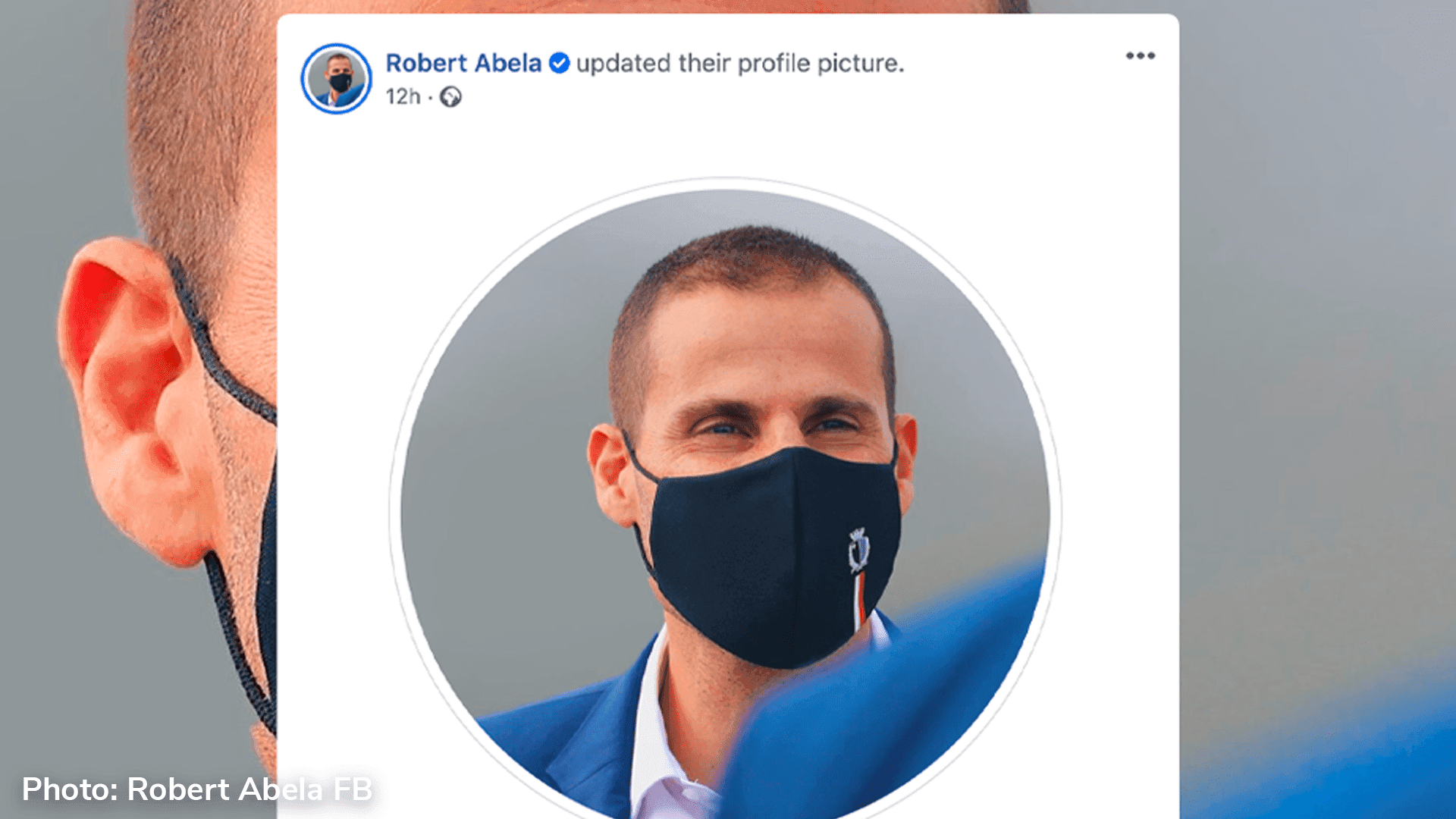 PM Robert Abela changes his Facebook profile picture in an effort to encourage people to wear face masks