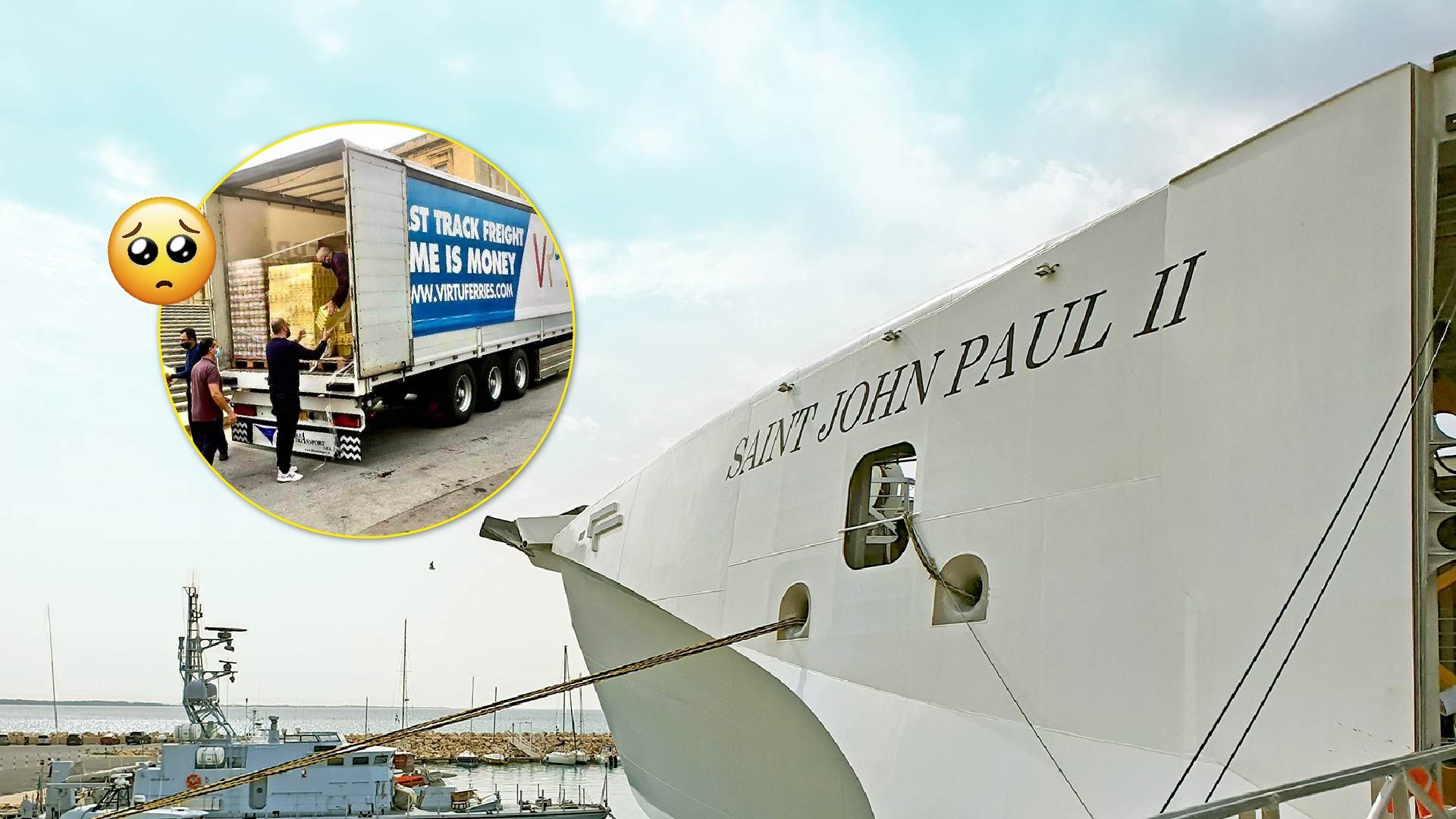 Virtu ferries donate second trailer with food to Caritas