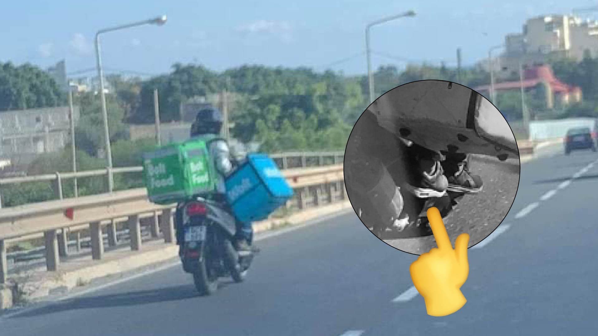 PLOT TWIST: There were actually two people on ‘that’ delivery bike