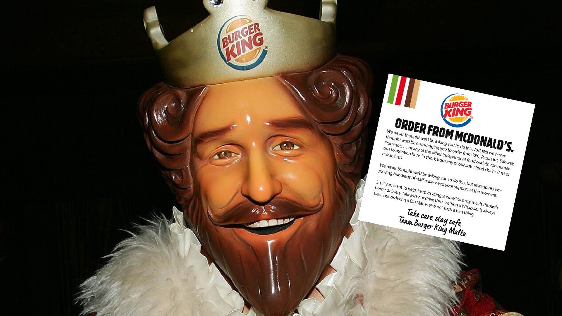 Burger King Malta tells locals to buy from Mcdonald’s