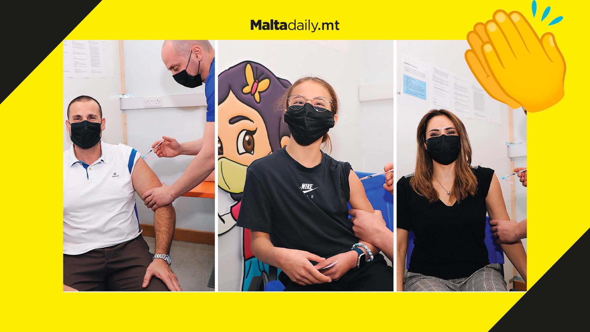 Prime Minister receives booster alongside Lydia and Giorgia Mae