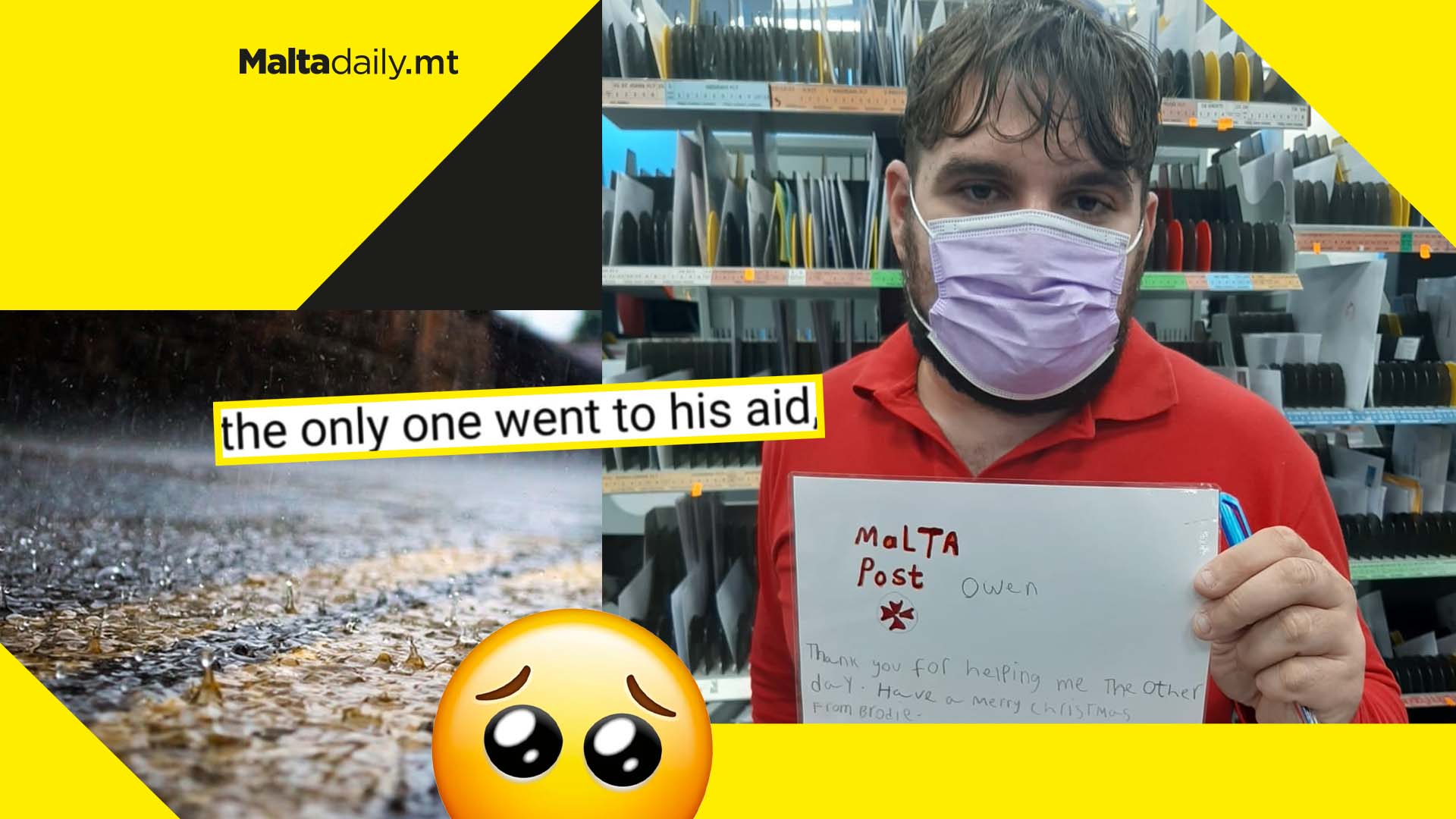 Postman receives touching ‘thank you’ note from young boy after helping him