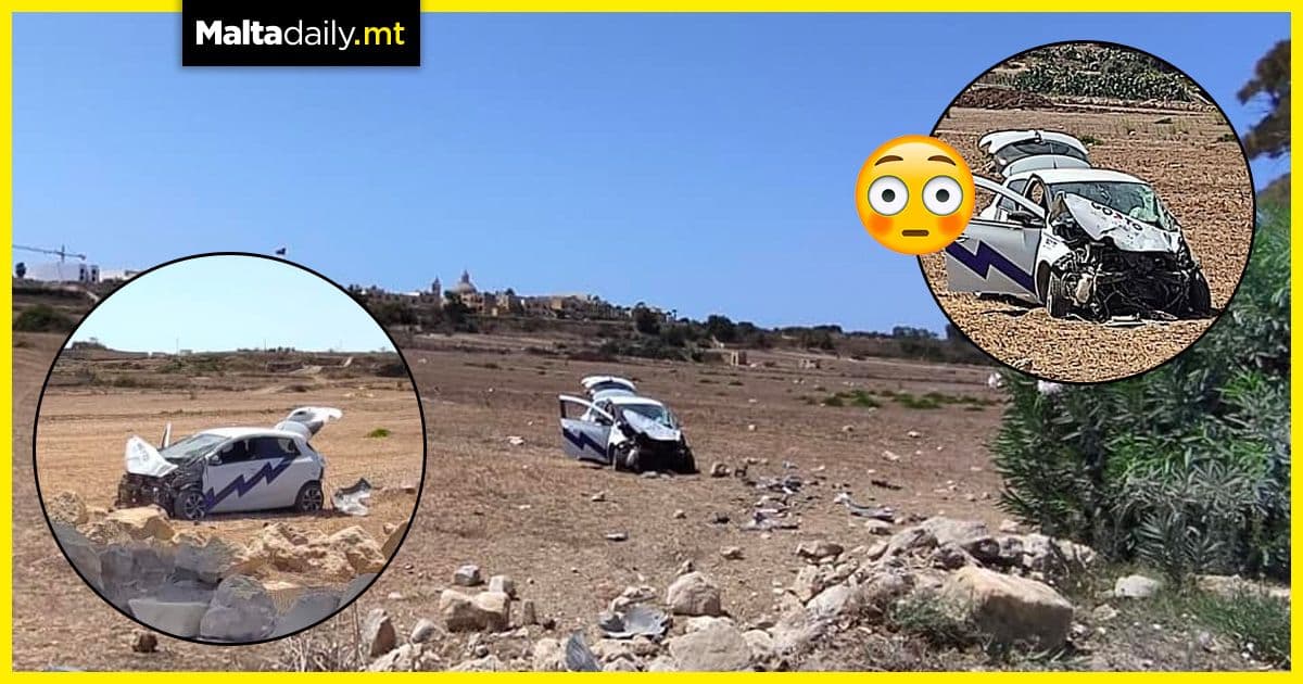 GoTo car left in Nadur field severely damaged following traffic accident