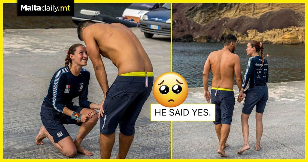 Neil Agius & partner get engaged prior to world record attempt swim