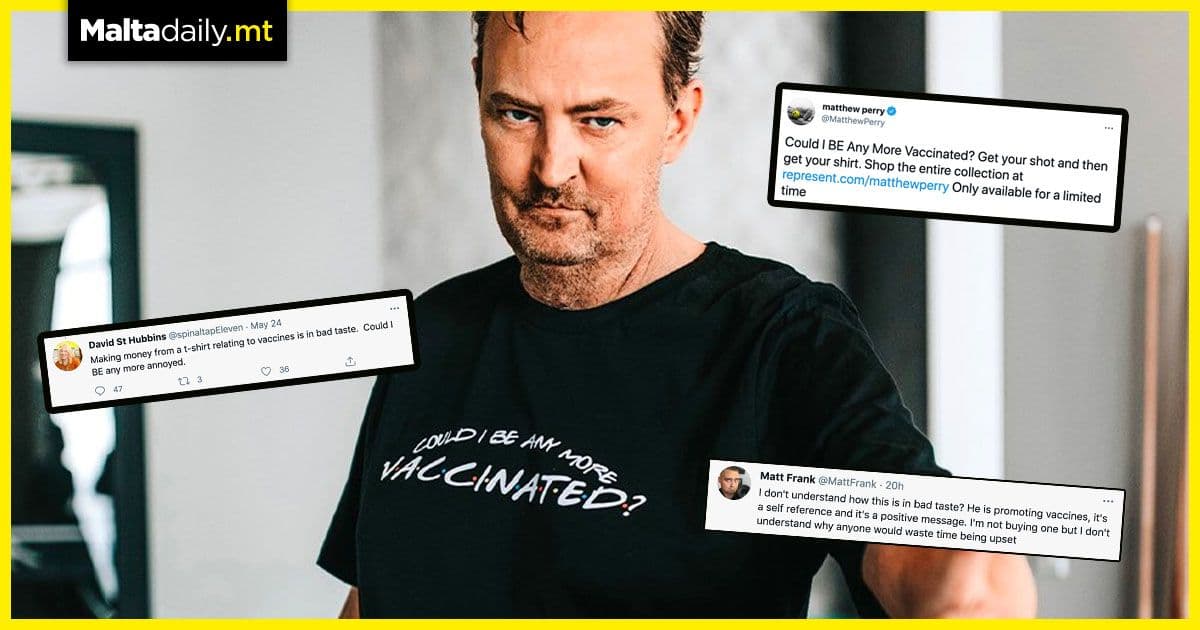 Matthew Perry is selling vaccine shirts and anti-vaxxers aren’t happy
