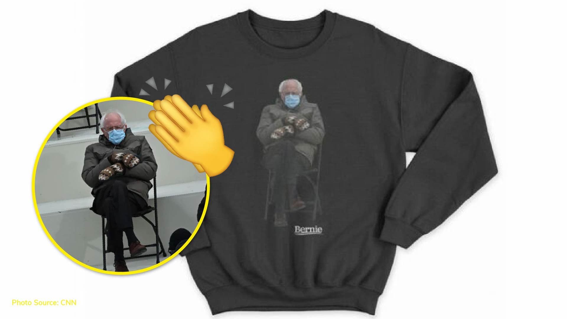 Bernie Sanders turned his Inauguration Day meme into a sweatshirt for charity
