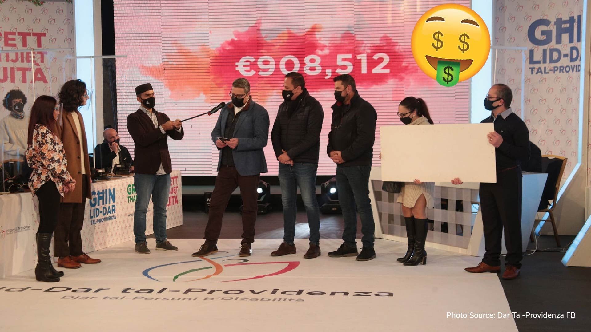 Adrian Delia presents huge €500,000 donation at Dar tal-Providenza event