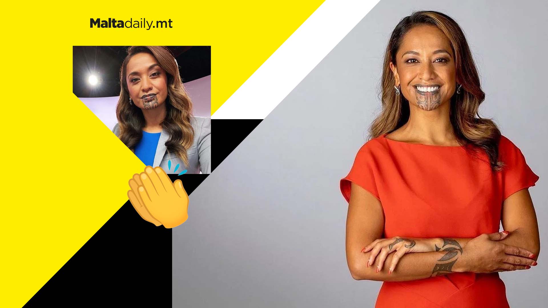 First journalist with Māori face tattoo presents news and makes history