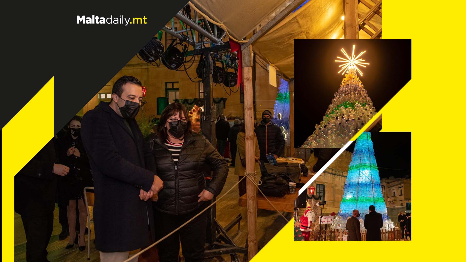 This Christmas tree in Gozo was made from 8,800 recycled plastic bottles