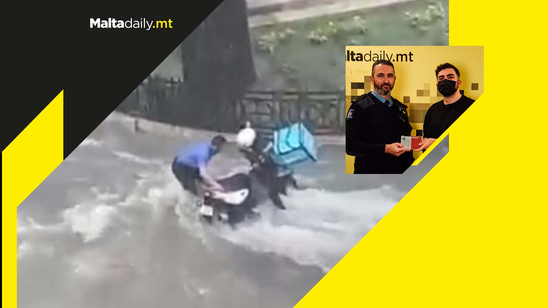 WATCH: The policeman from THAT viral video actually saved the courier from drowning