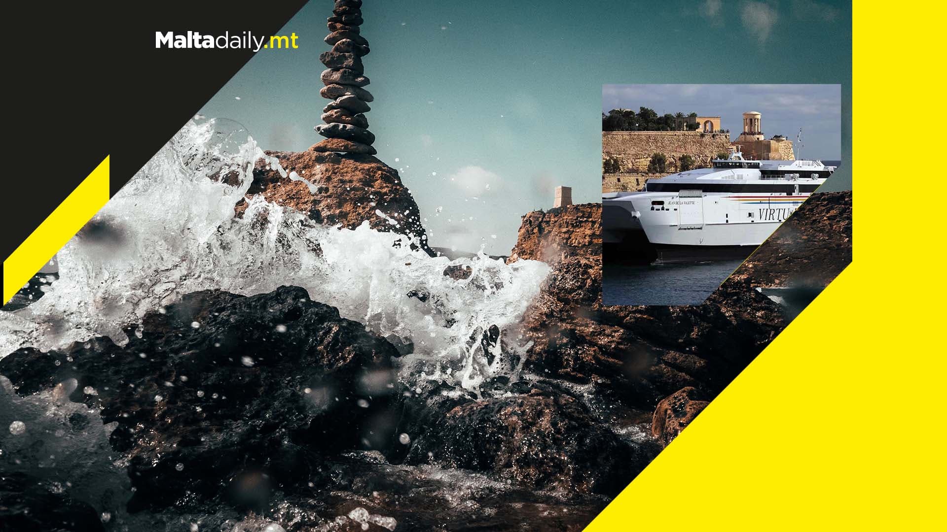 Strong gale force winds cancellation of Gozo fast ferry and Sicily trips