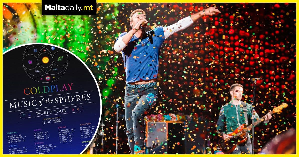 Coldplay announce 2022 global tour ‘Music of the Spheres’