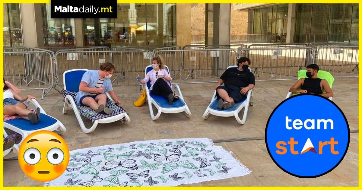 Deckchair protest by TeamStart to get Malta off grey-list