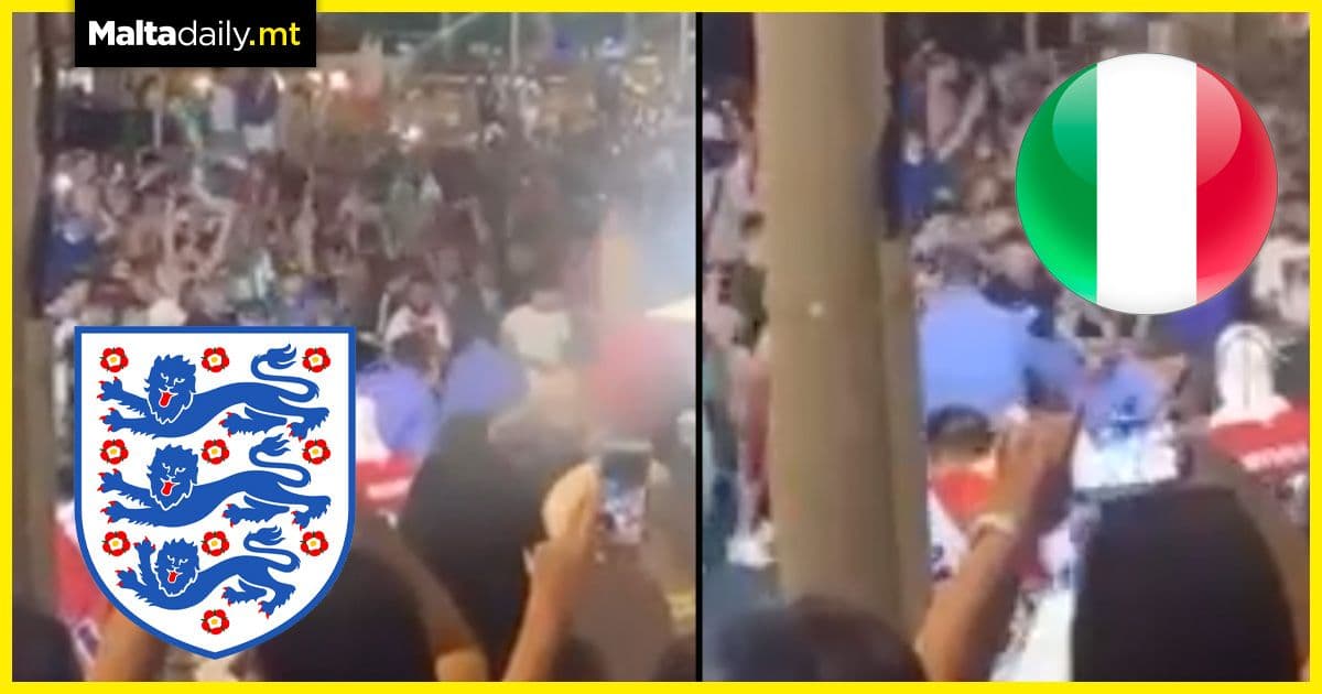 WATCH: Tensions heat up between England and Italy fans