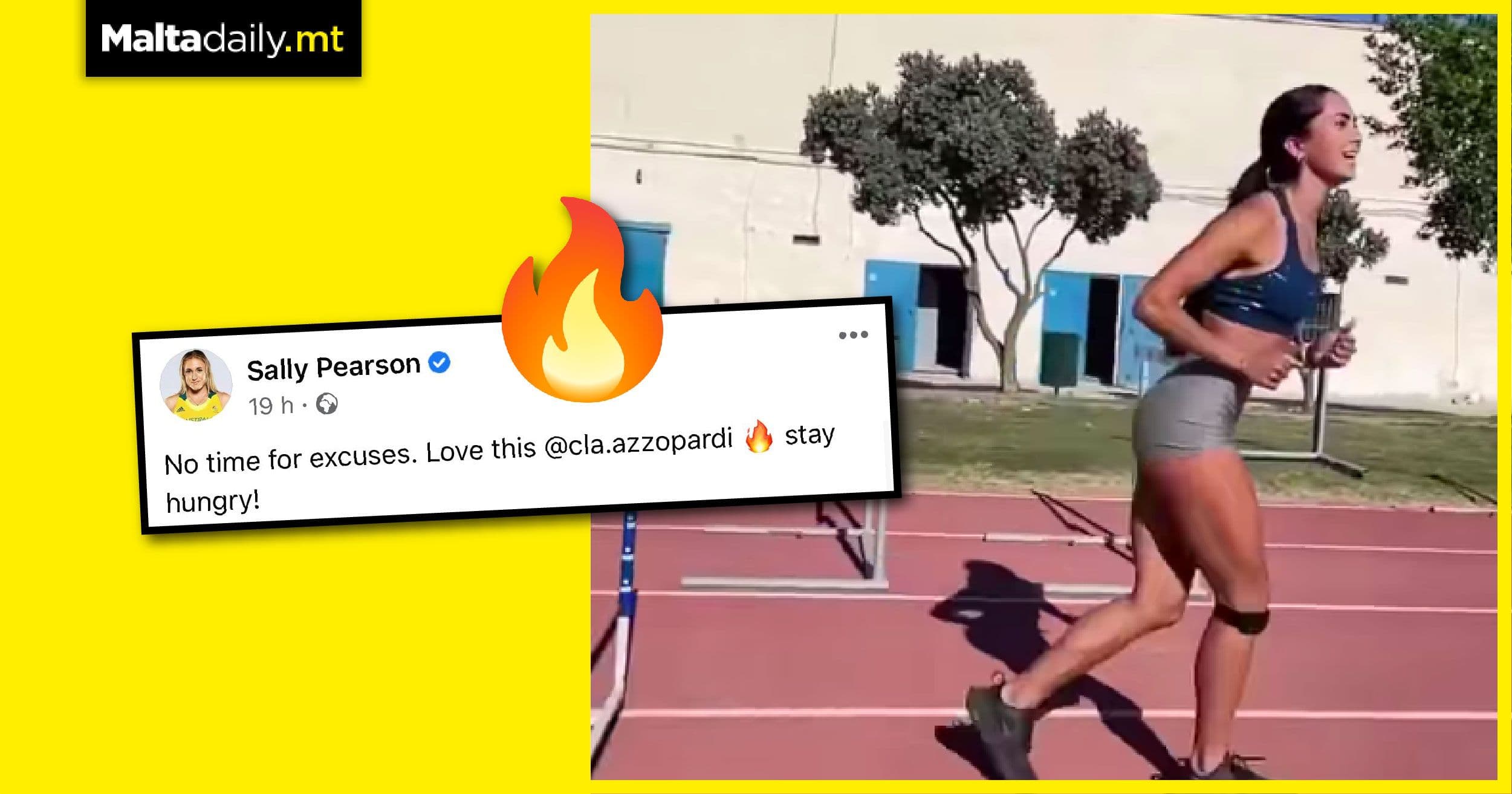 Olympic champion shouts out local athlete Claire Azzopardi after impressive video