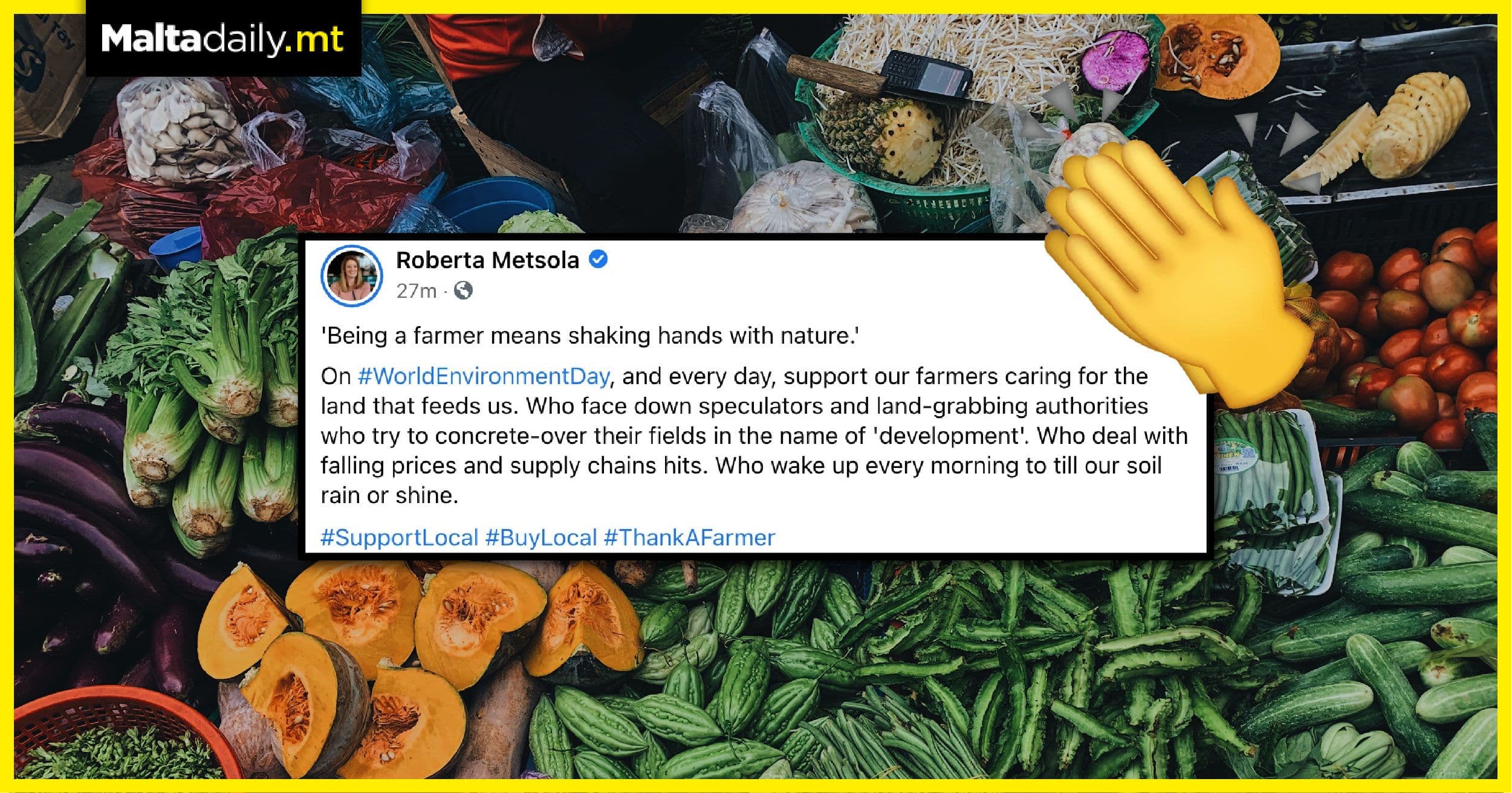 Roberta Metsola urges everyone to support local on World Environment Day