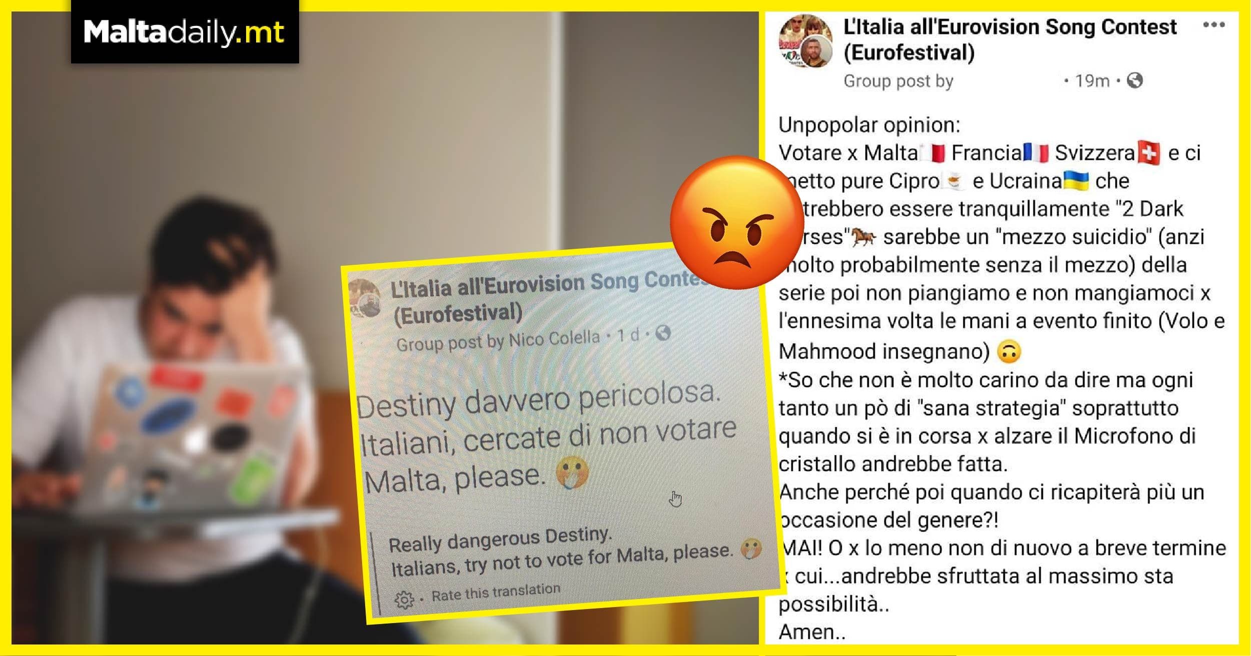 Italian Eurovision fans are campaigning against Destiny and Maltese people are FUMING