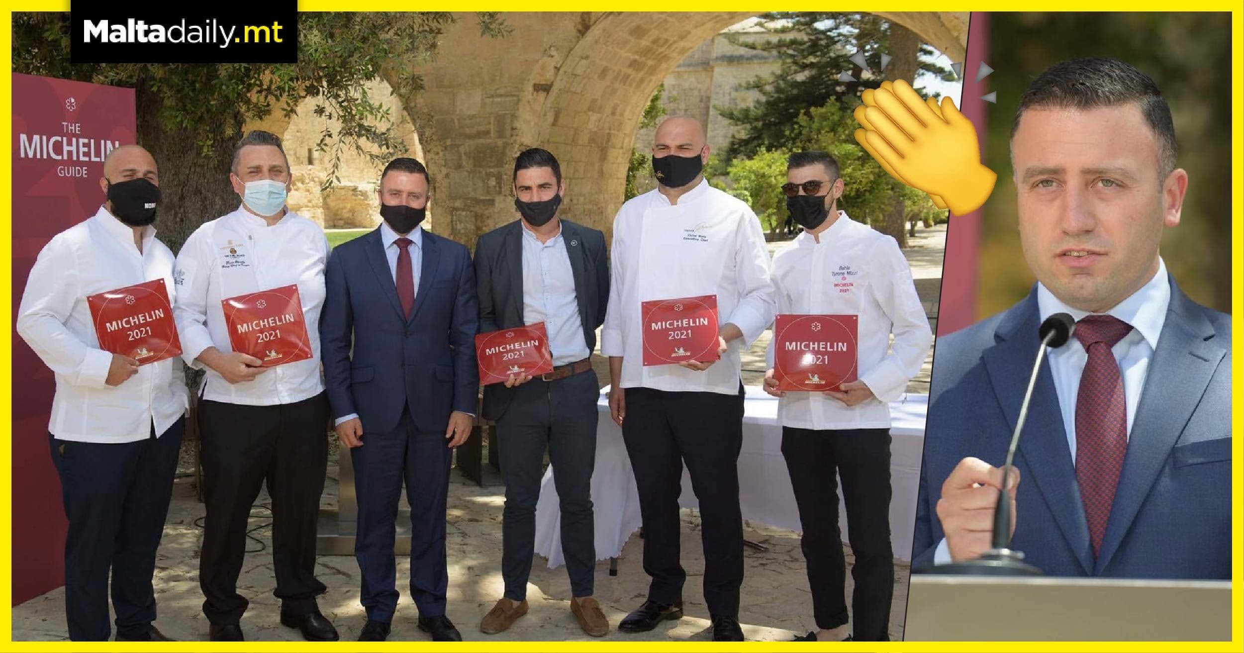 Local chefs presented Michelin Guide award from Tourism Minister Clayton Bartolo