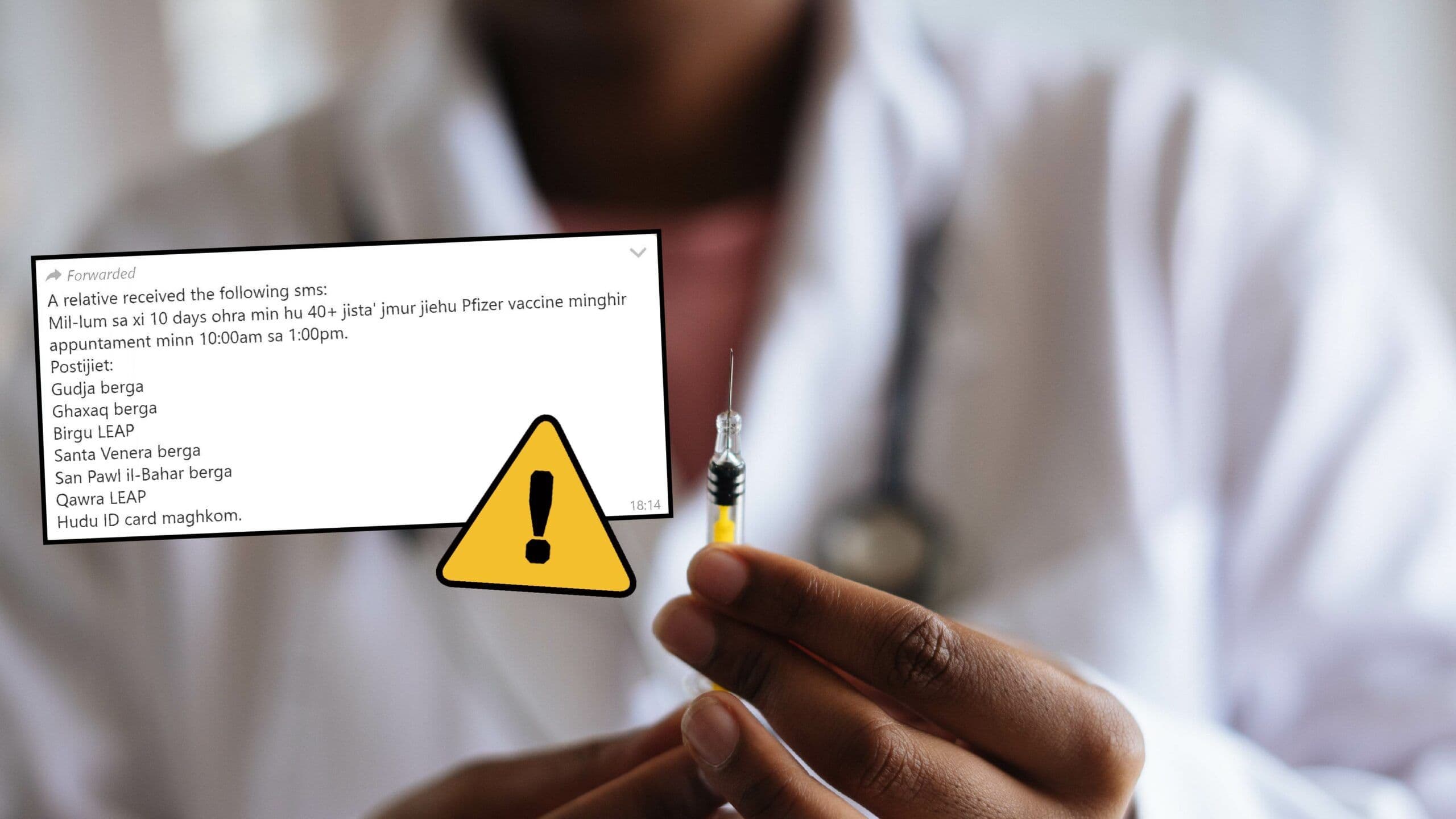 Health Authorities shut down false vaccine notice doing the rounds online
