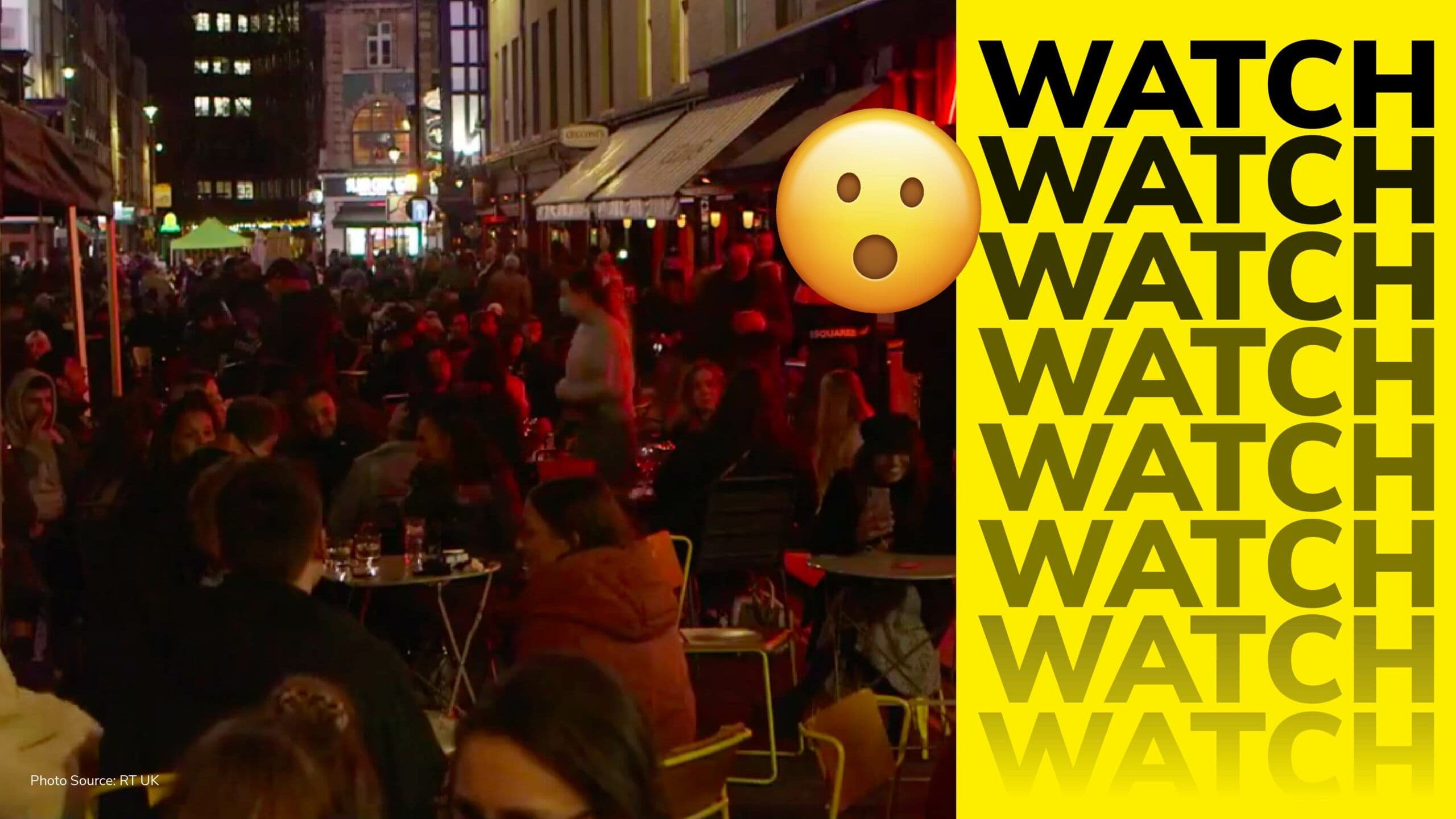 WATCH: Surreal scenes in London as England’s hospitality scene reopens