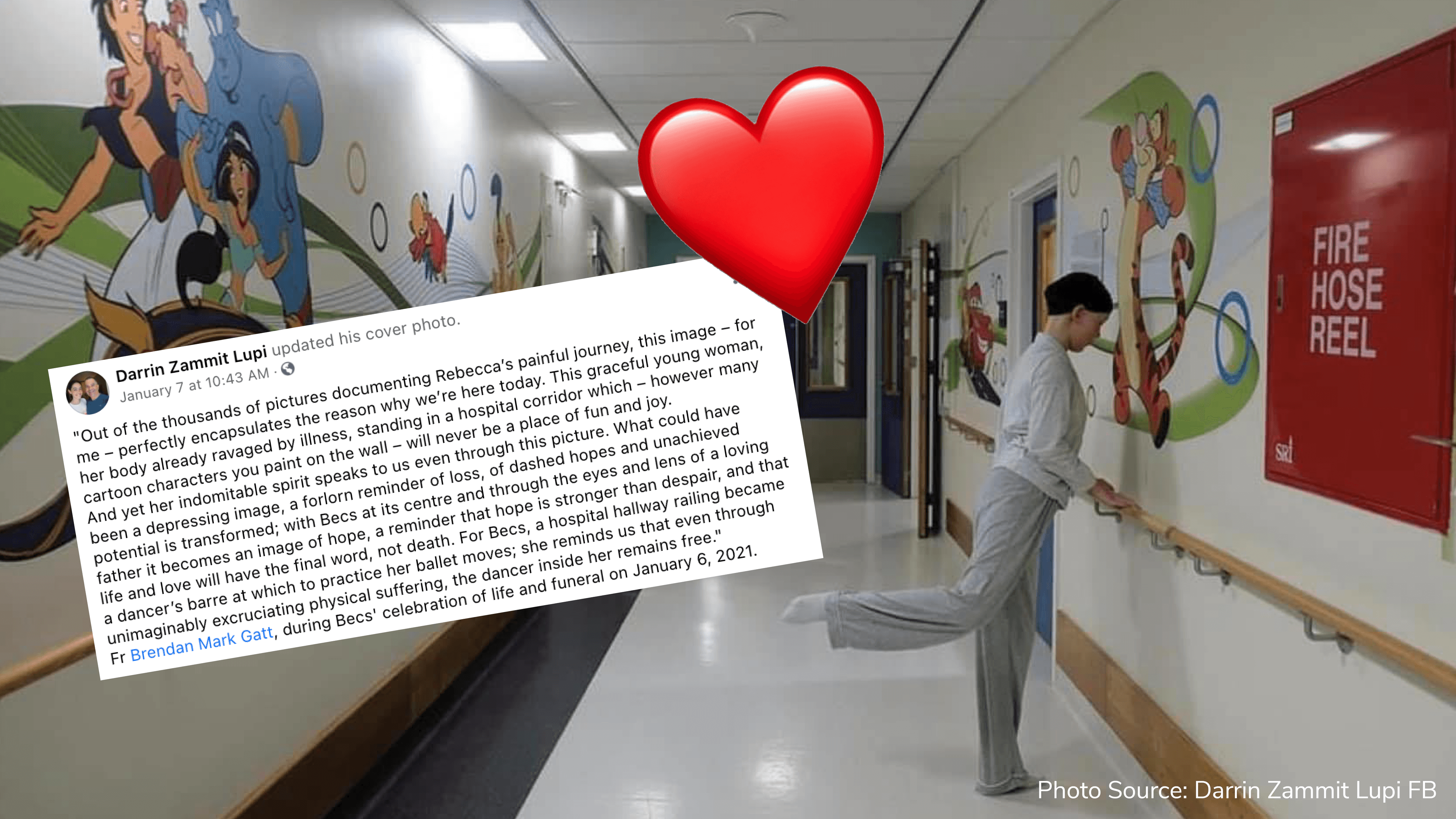 Darrin Zammit Lupi shares heart breaking photo in memory of his late daughter Rebecca