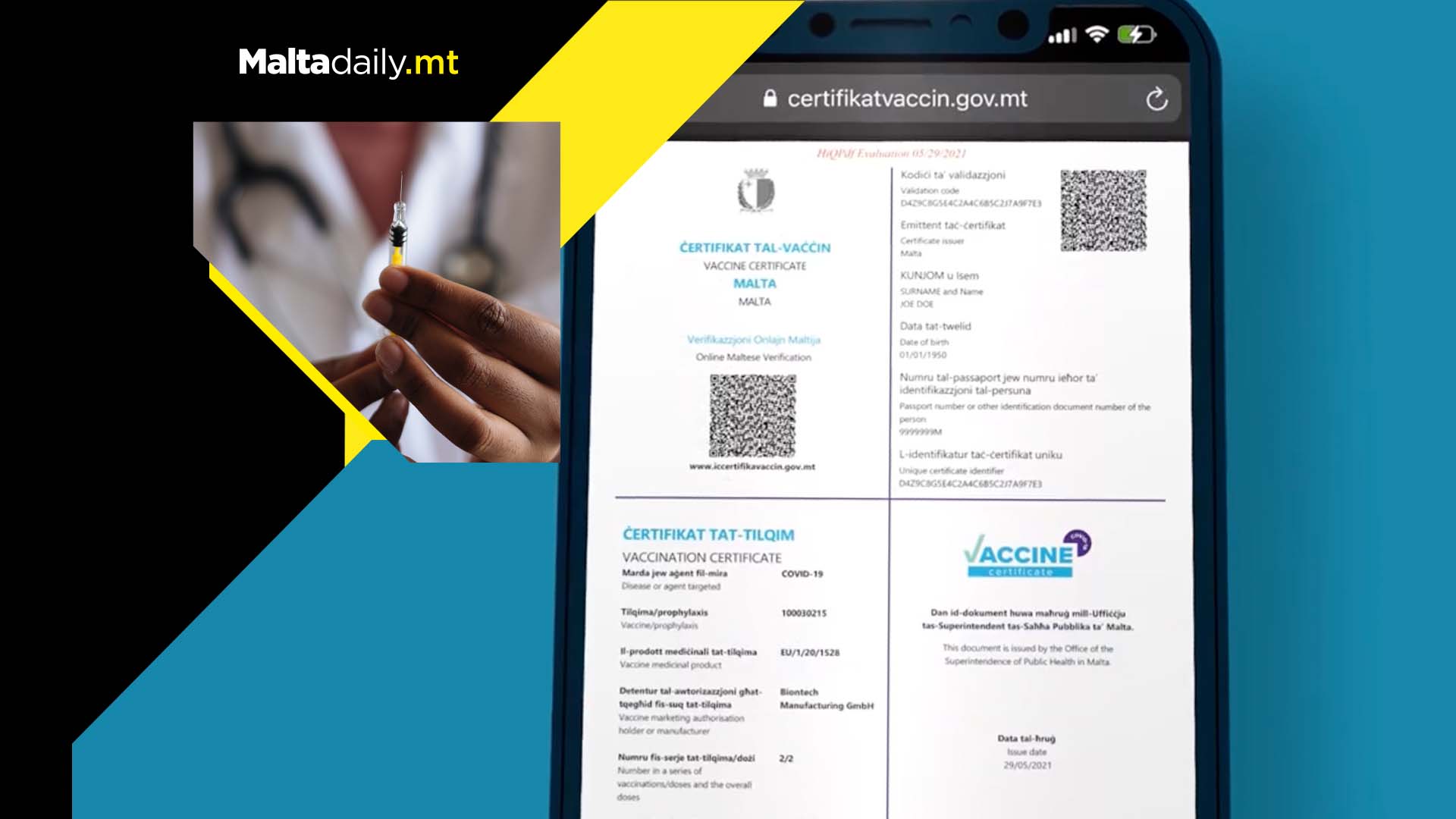 Vaccine certificate update to include information on booster dose, health ministry says