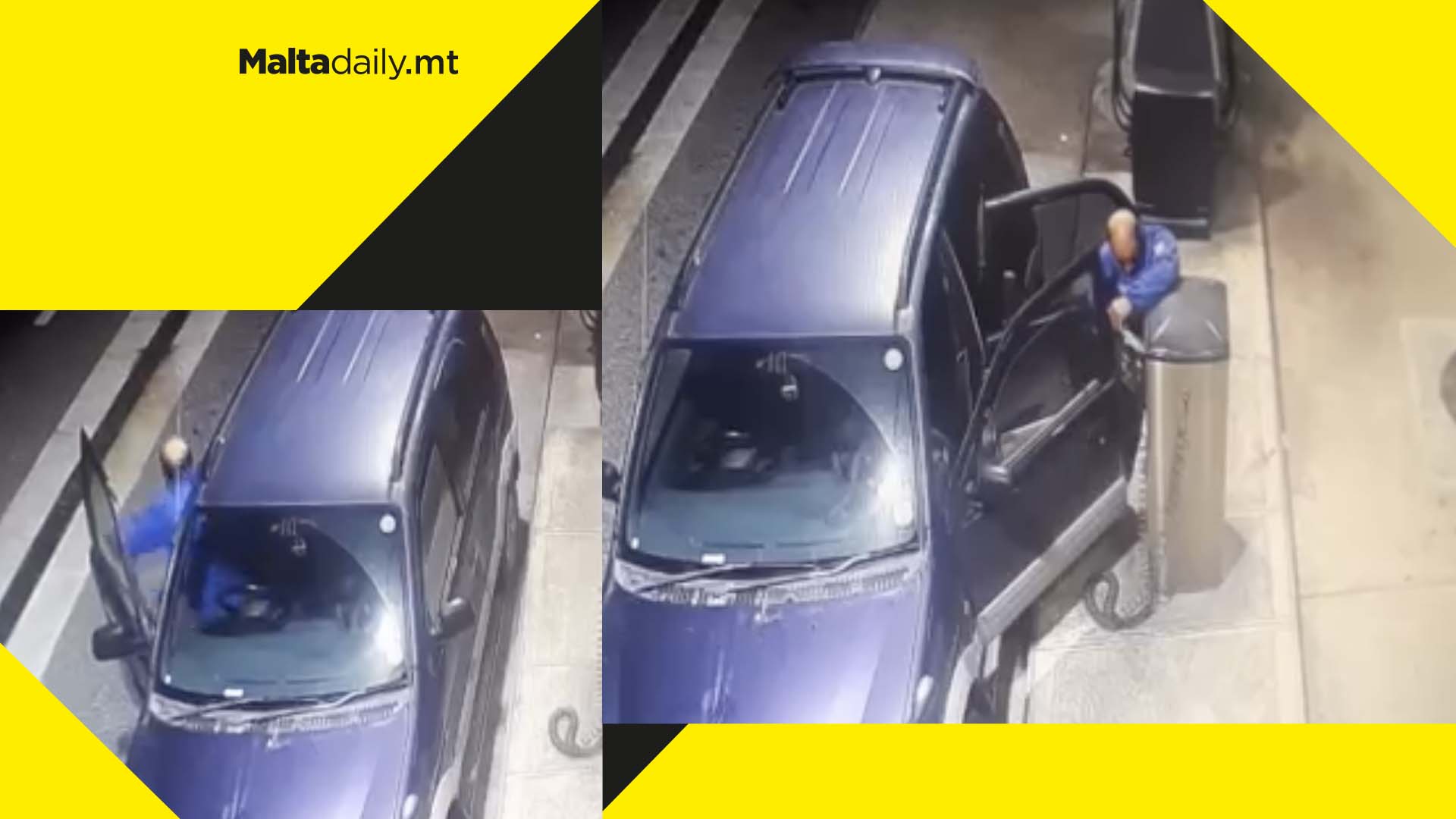 WATCH: Man caught stealing money from air pump at fuel station