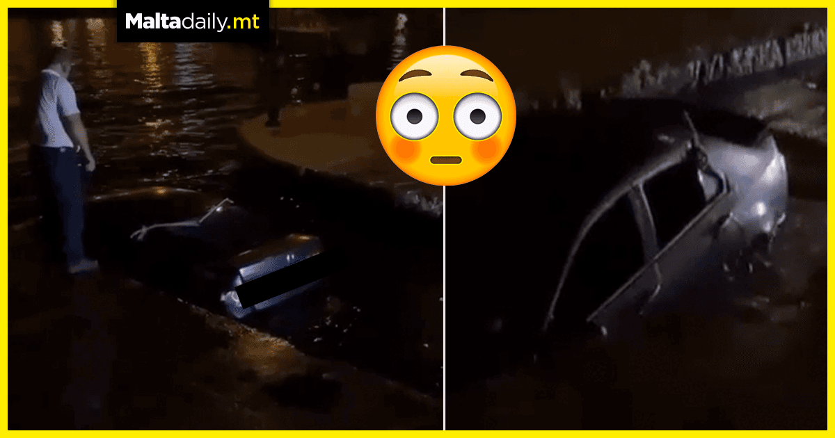 WATCH: Man drives car into Spinola Bay; sustains no injuries