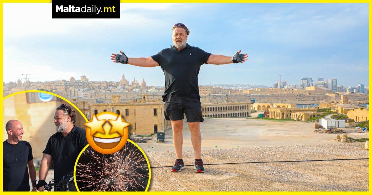 Russell Crowe still in love with Malta as he returns to Gladiator set