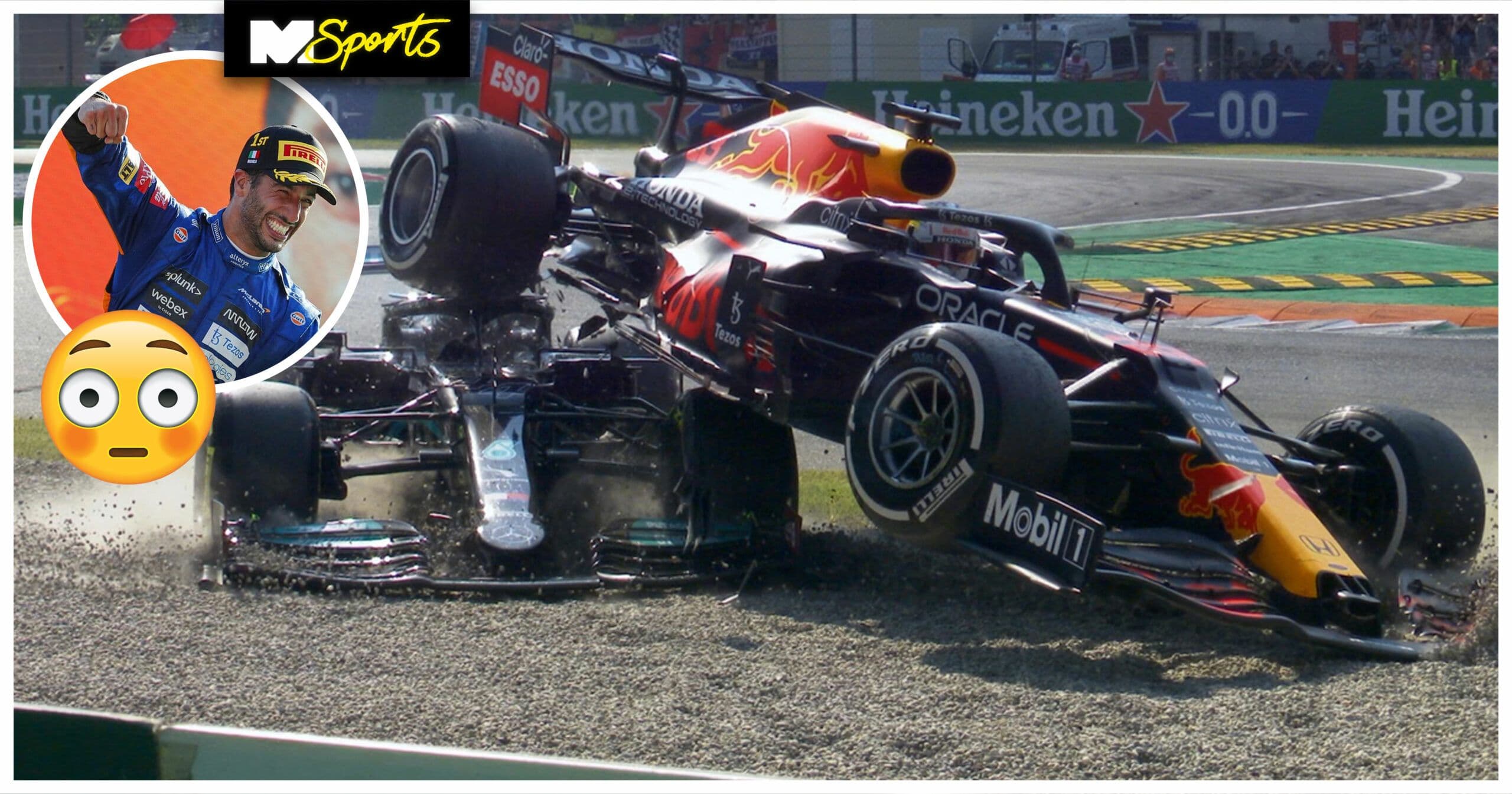 McLaren driver Daniel Ricciardo wins Monza as Hamilton and Verstappen crash