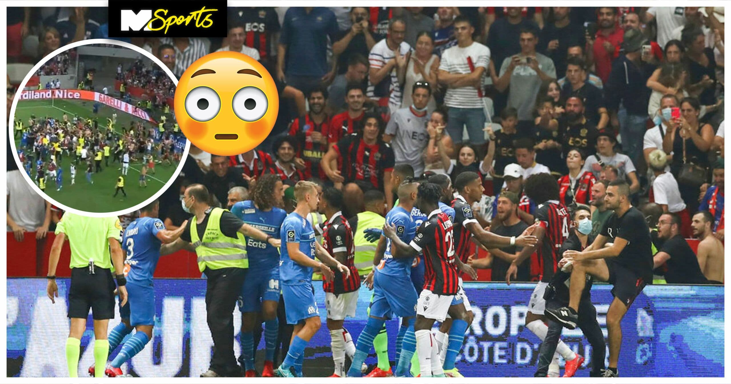 Watch: French game ends in chaos after massive fight erupts