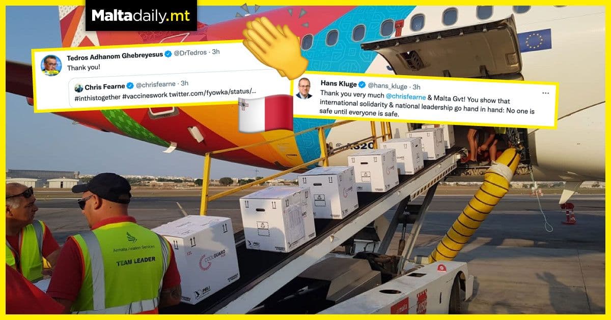 Malta receives praise from WHO top brass after donating vaccines and testing kits to Libya