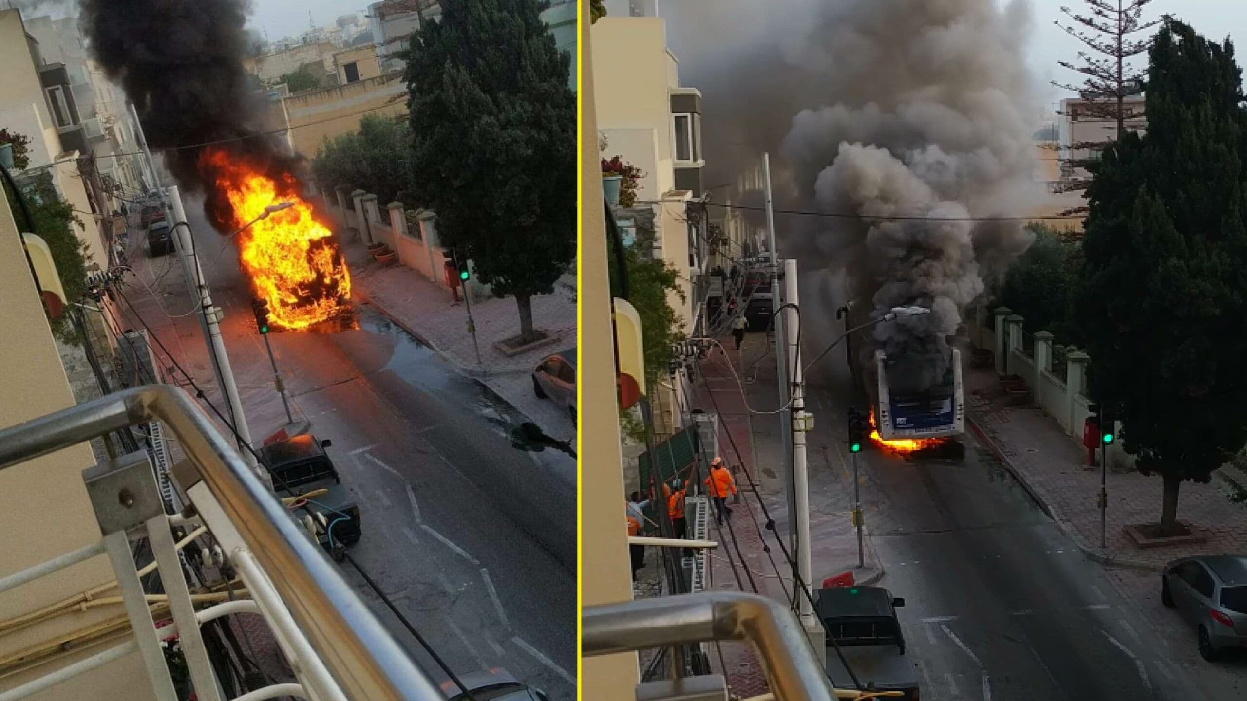 WATCH: Burning Burmarrad bus leaves no injuries