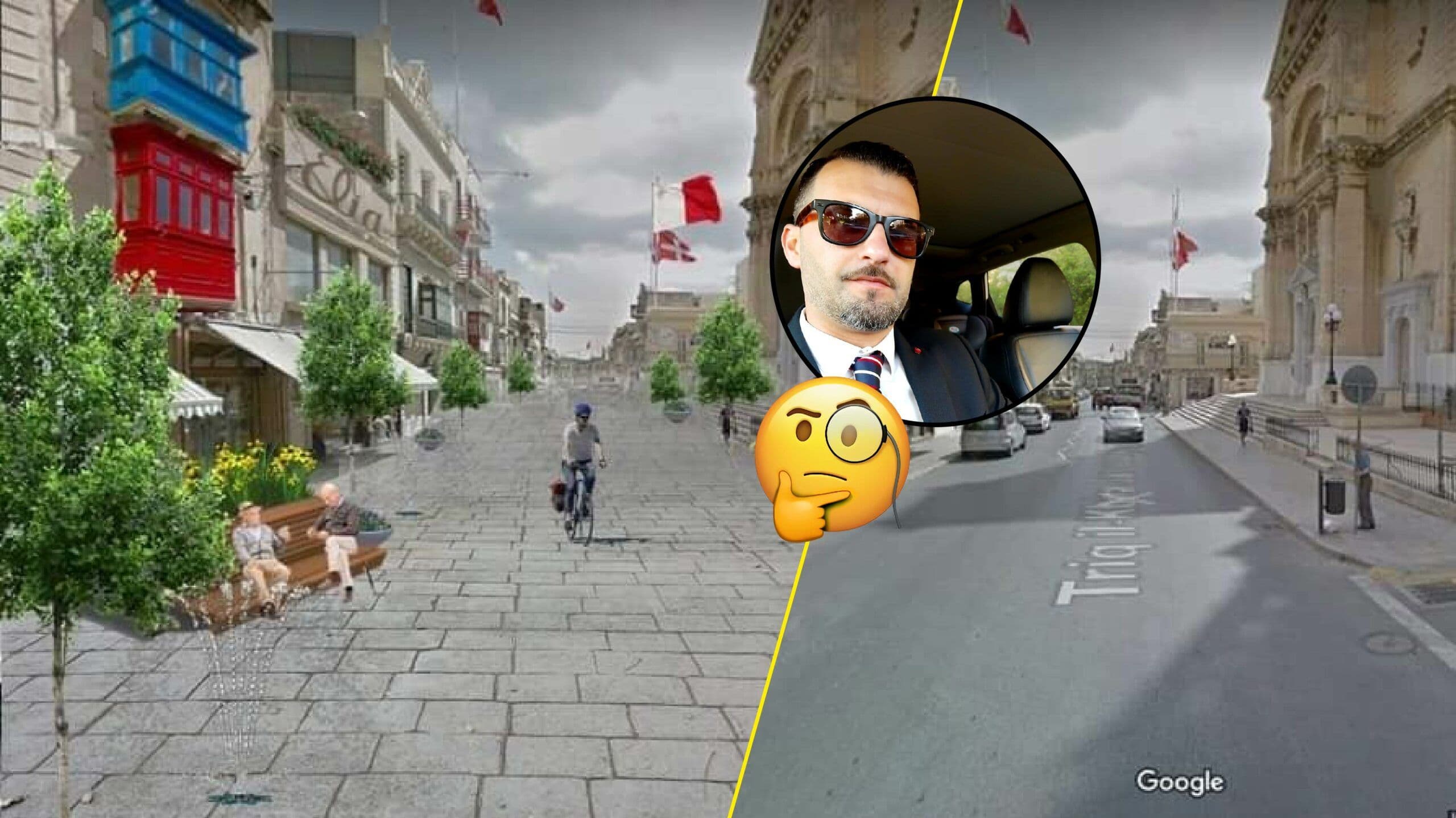 Could this busy Hamrun main road be converted into a pedestrian square?