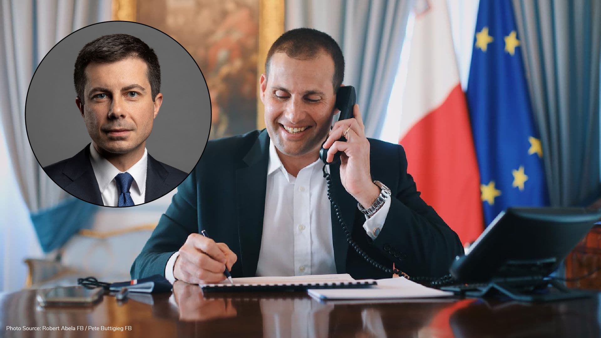 Robert Abela congratulates Pete Buttigieg; talks regarding carbon-neutral vision