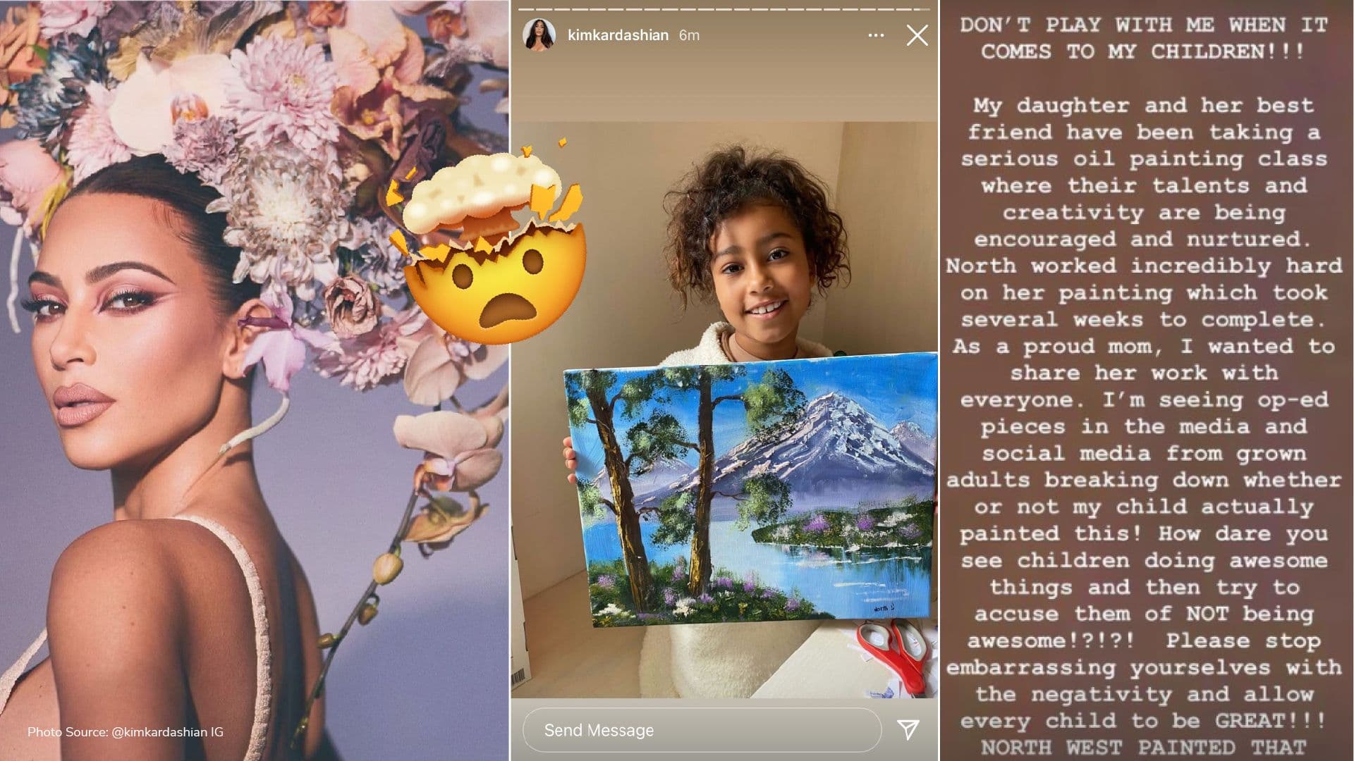 Kim Kardashian claps back at people who do not believe daughter’s painting