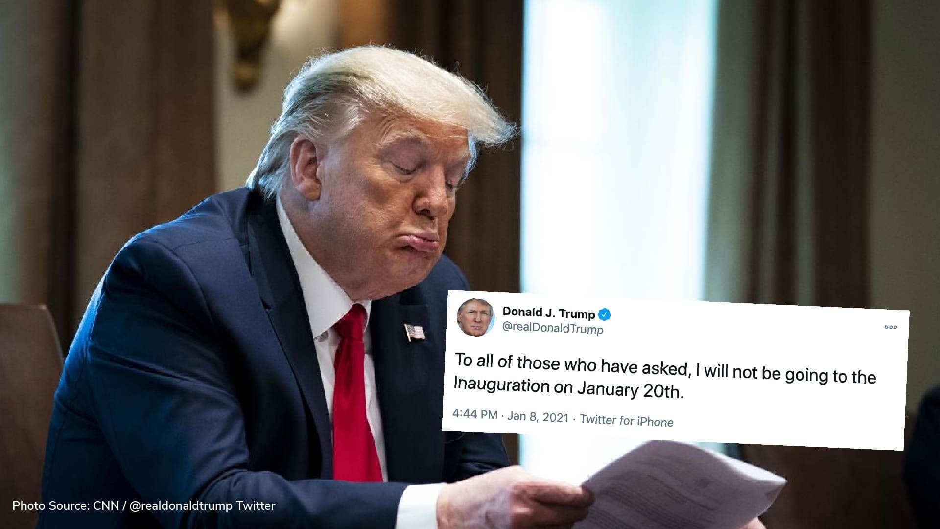 Donald Trump says that he won’t be attending Joe Biden’s inauguration