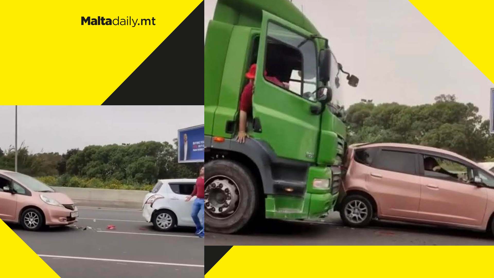 Pregnant woman taken to hospital after Labour trailer crashes in Marsa main road