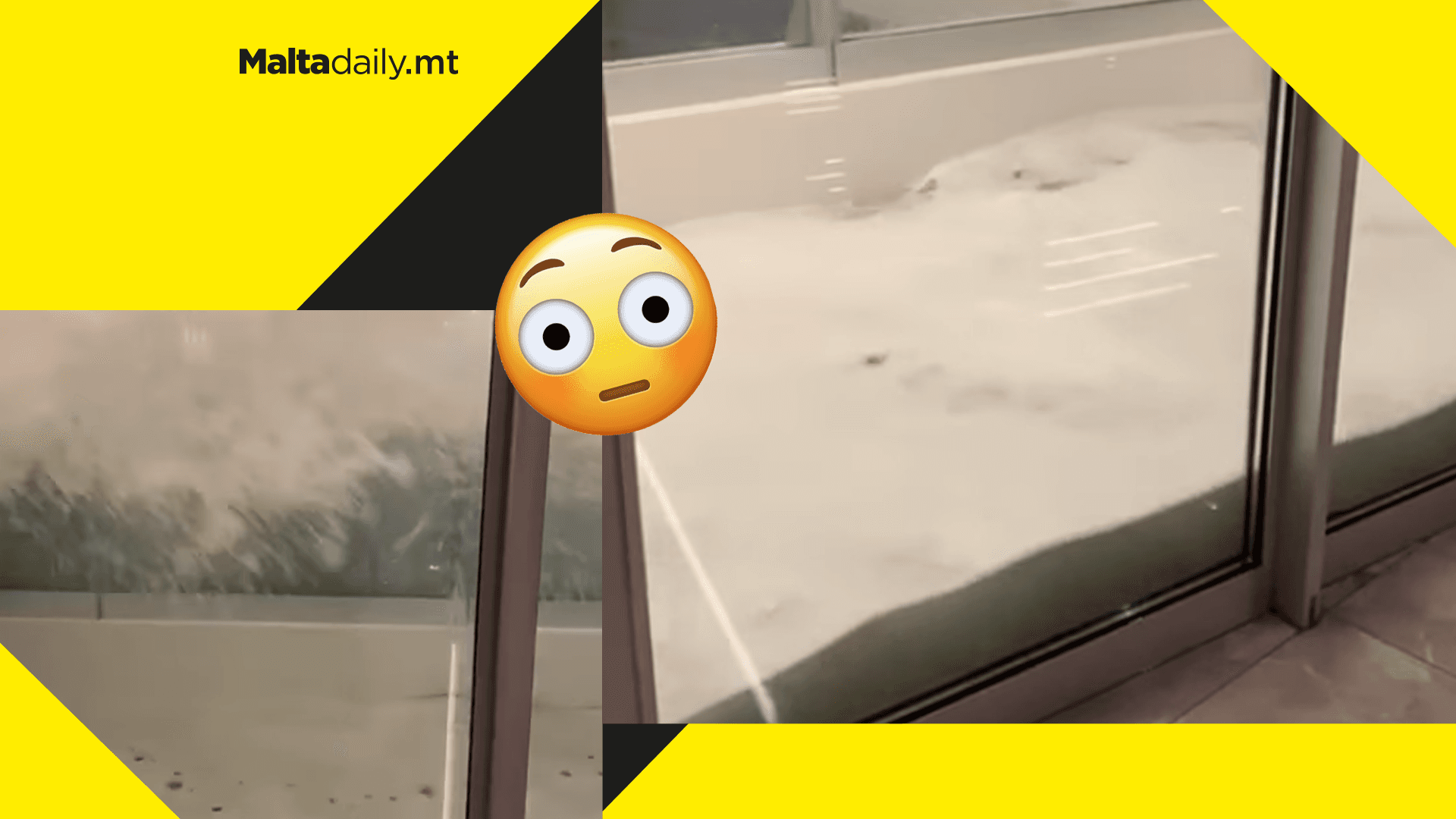 WATCH: Waves flood lower flat in Balluta due to heavy winds