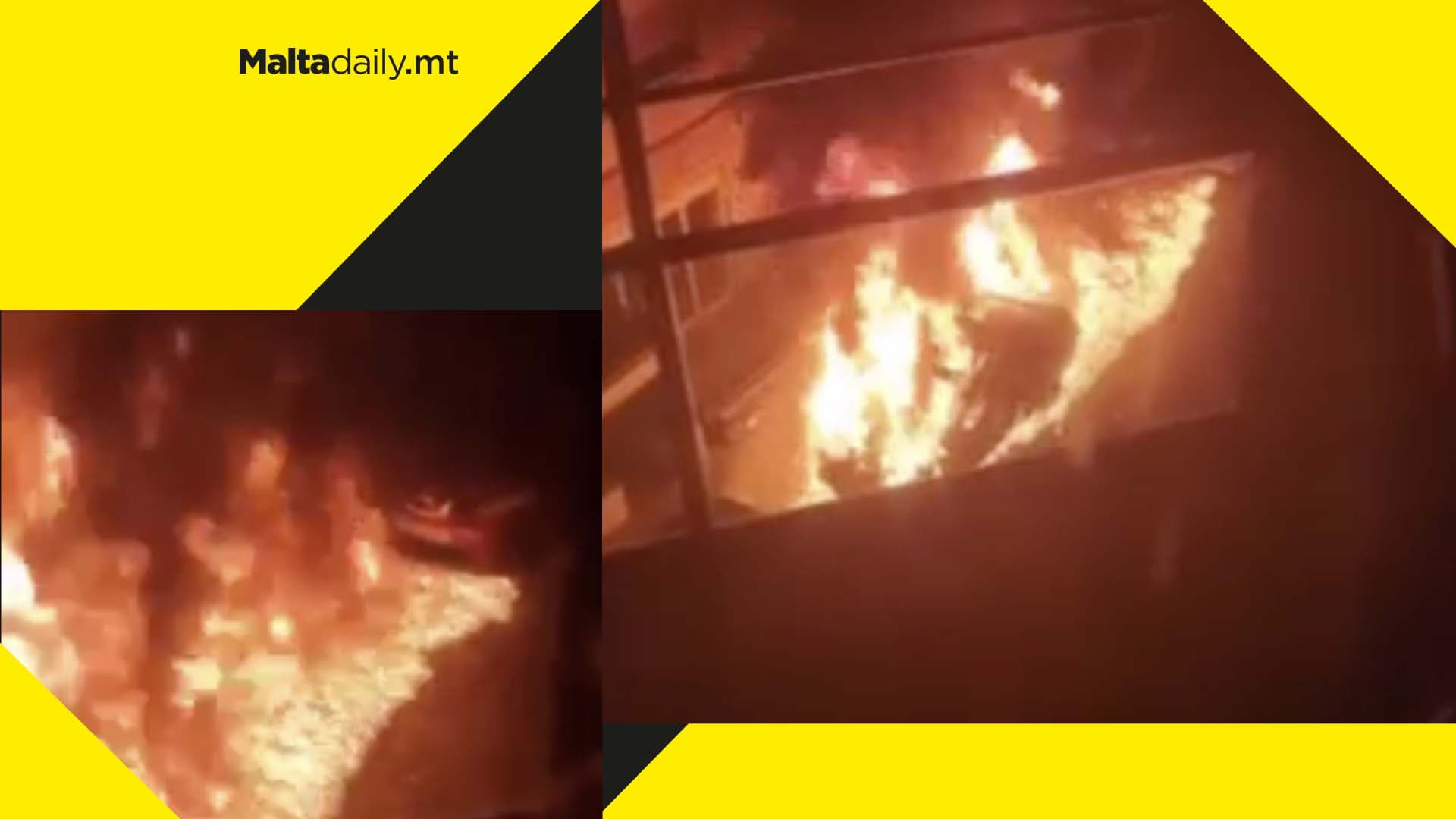 WATCH: Car bursts into flames & explodes in San Gwann, leaving trail of fire