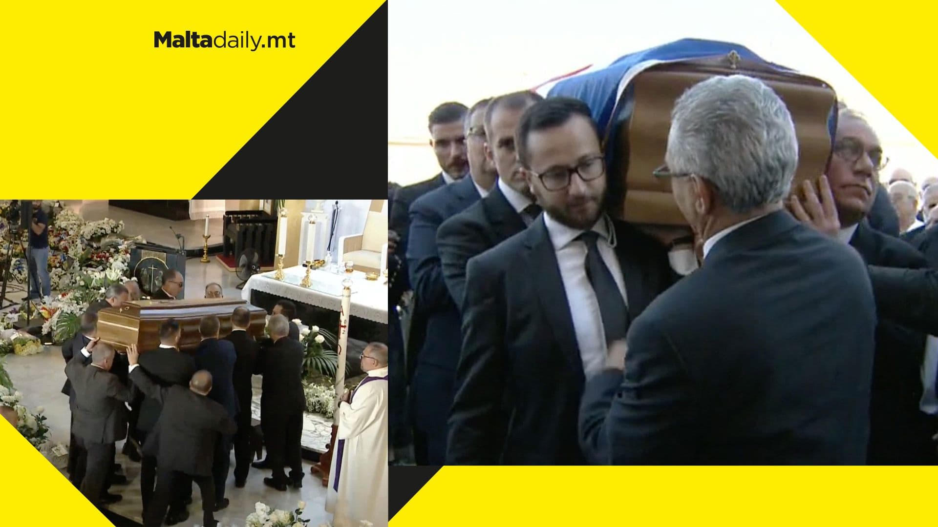 Robert Arrigo carried by PN members as hundreds attend funeral