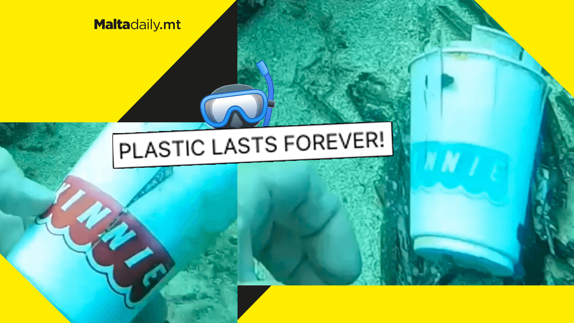Plastic lasts forever! Local diver finds cup with over 20 year old Kinnie logo