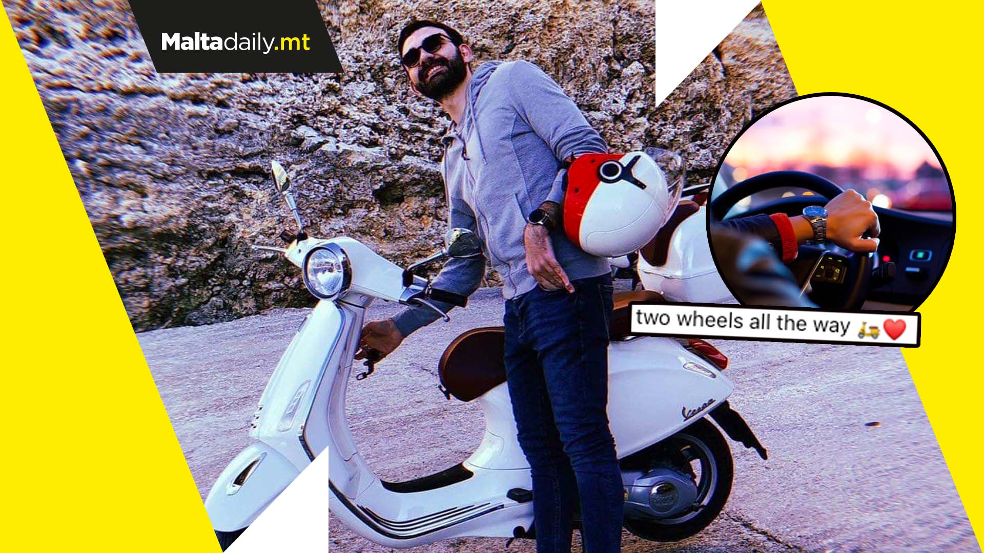 Man compares driving a Vespa versus a car on Maltese roads