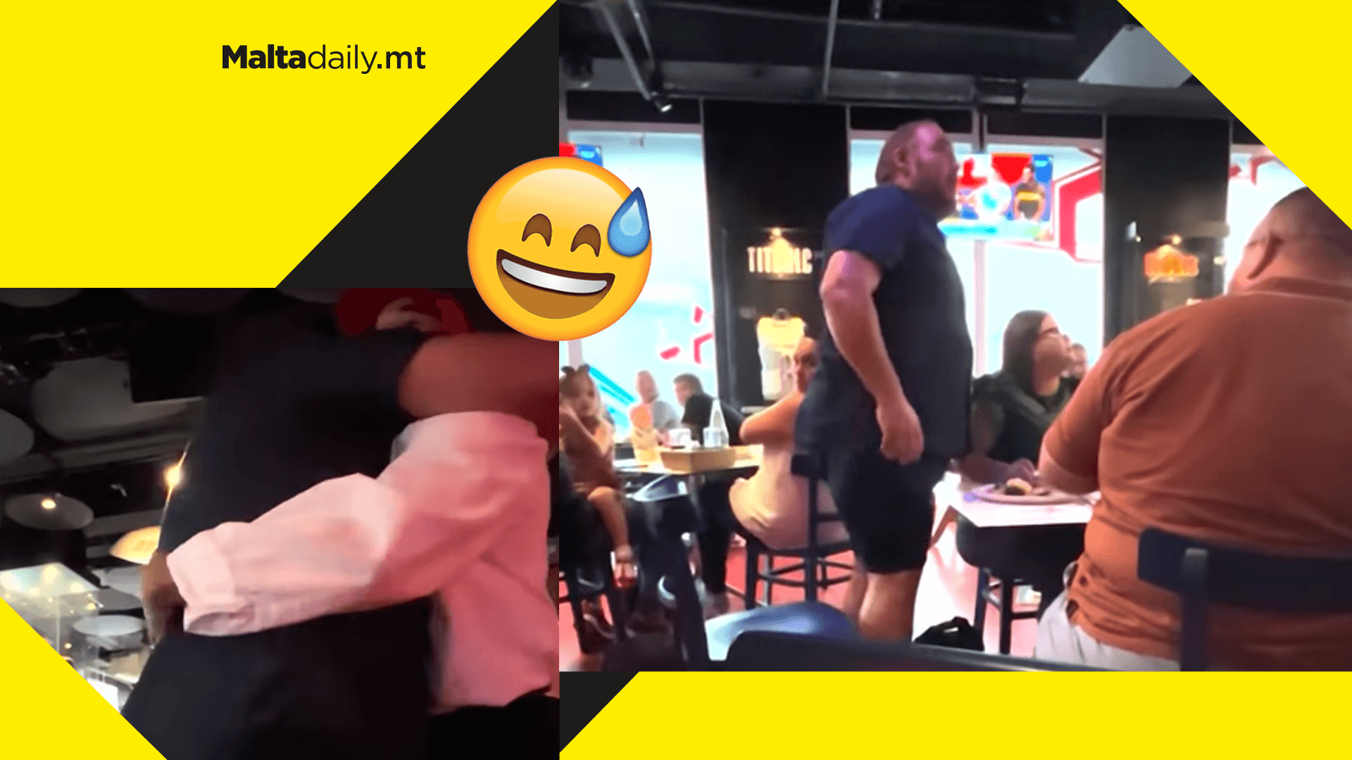 Diner makes sure to compliment the chef at Planet Hollywood Malta