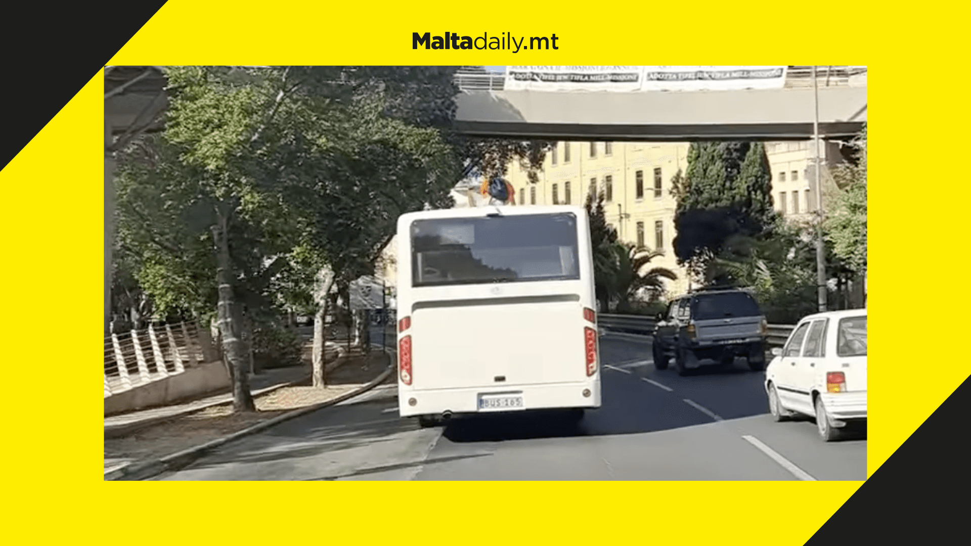 WATCH: Man standing on roof of moving bus raises safety concerns