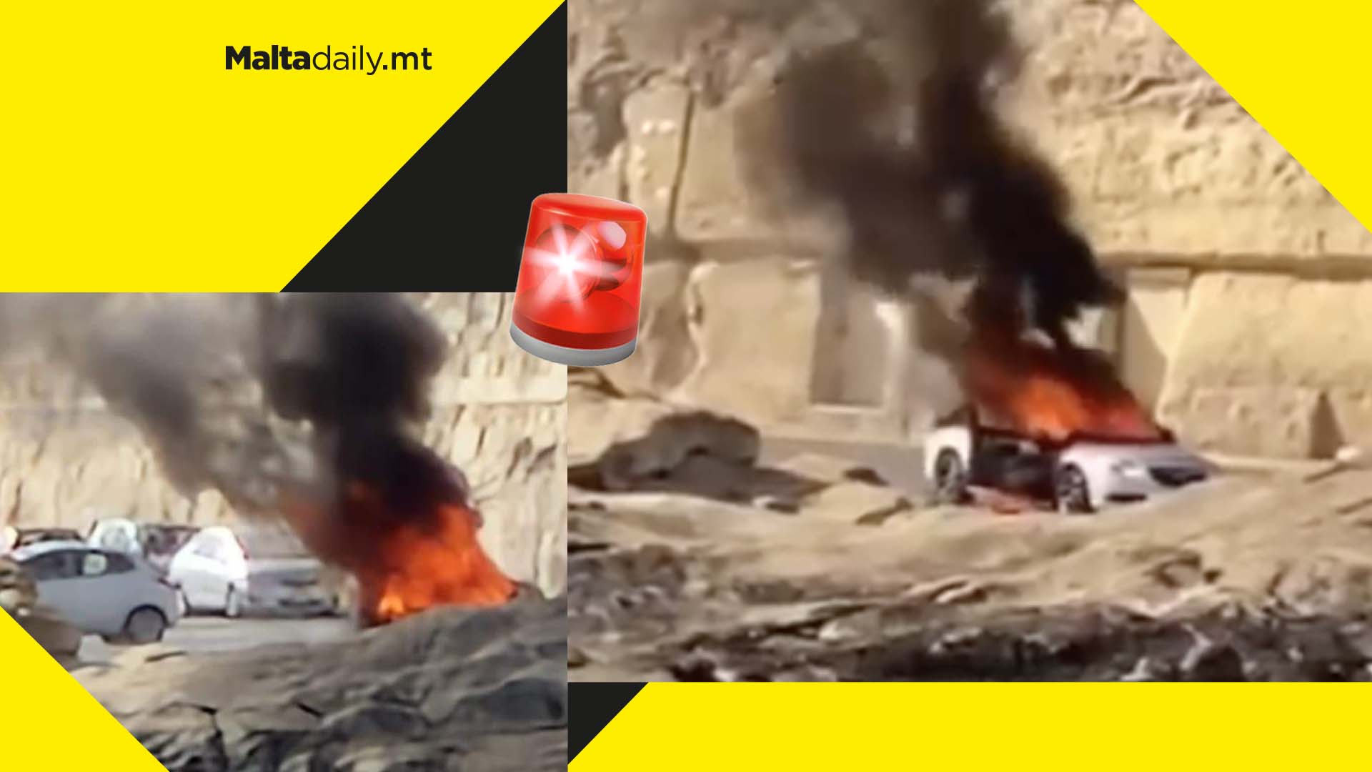 Man with severe burns after car catches fire in Marsamxett